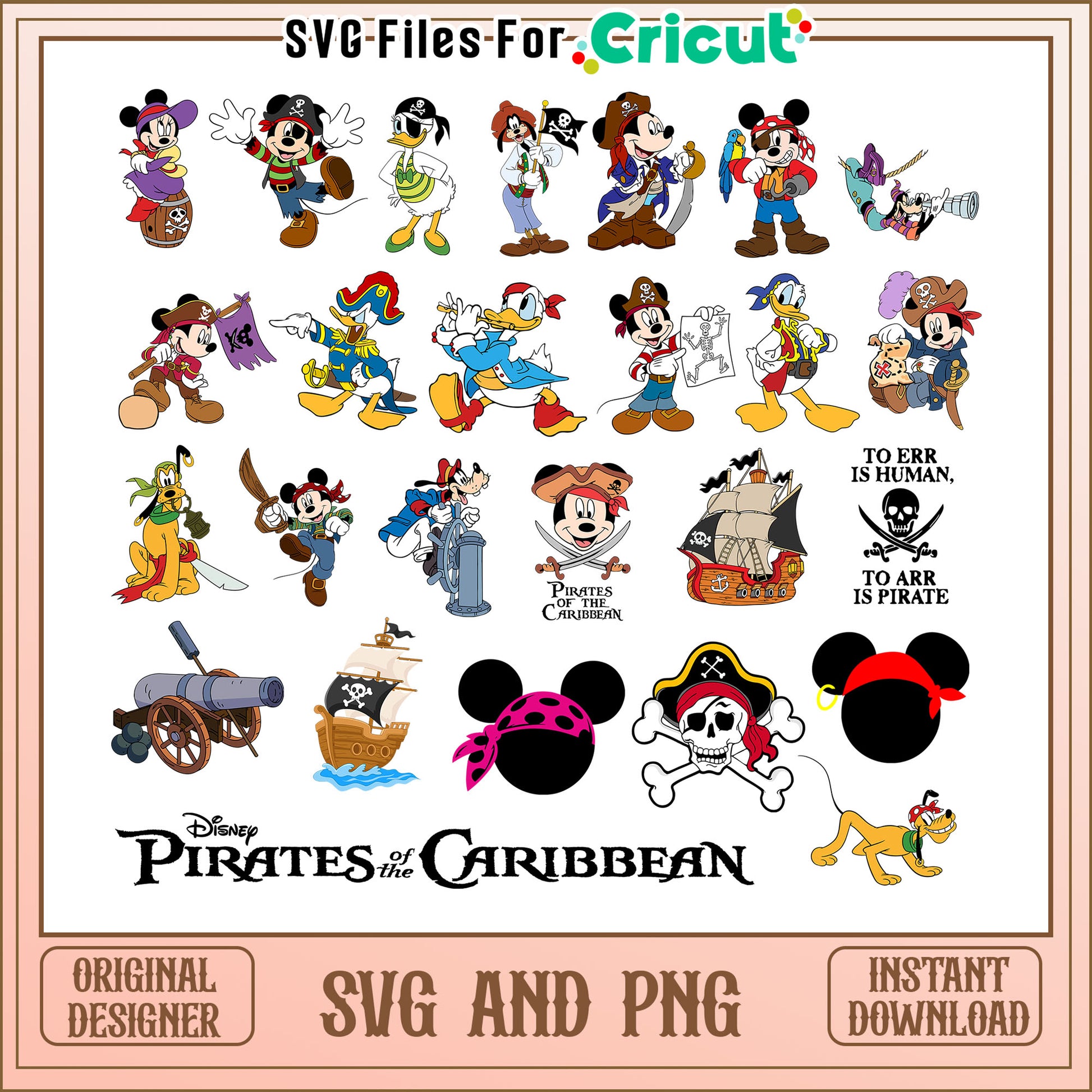 Mickey and friends pirate bundle svg, disney pirates svg