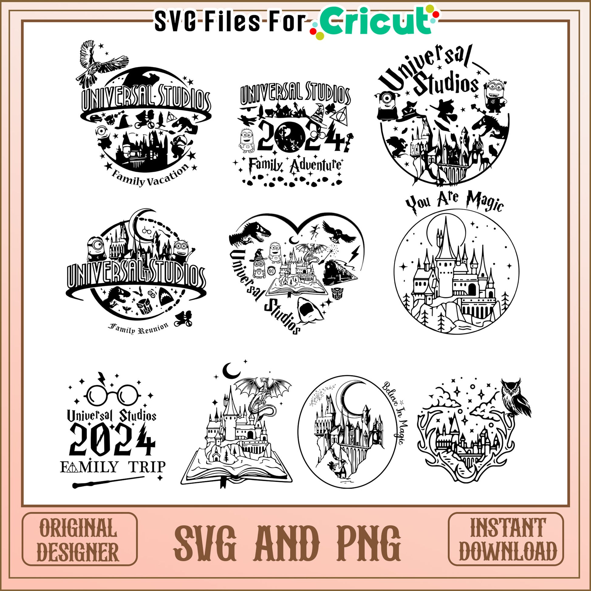 Universal studio logo black white bundle svg, universal studio​ svg