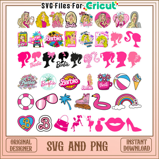 Barbie logo design bundle svg, barbie svg logo​, barbie head svg​