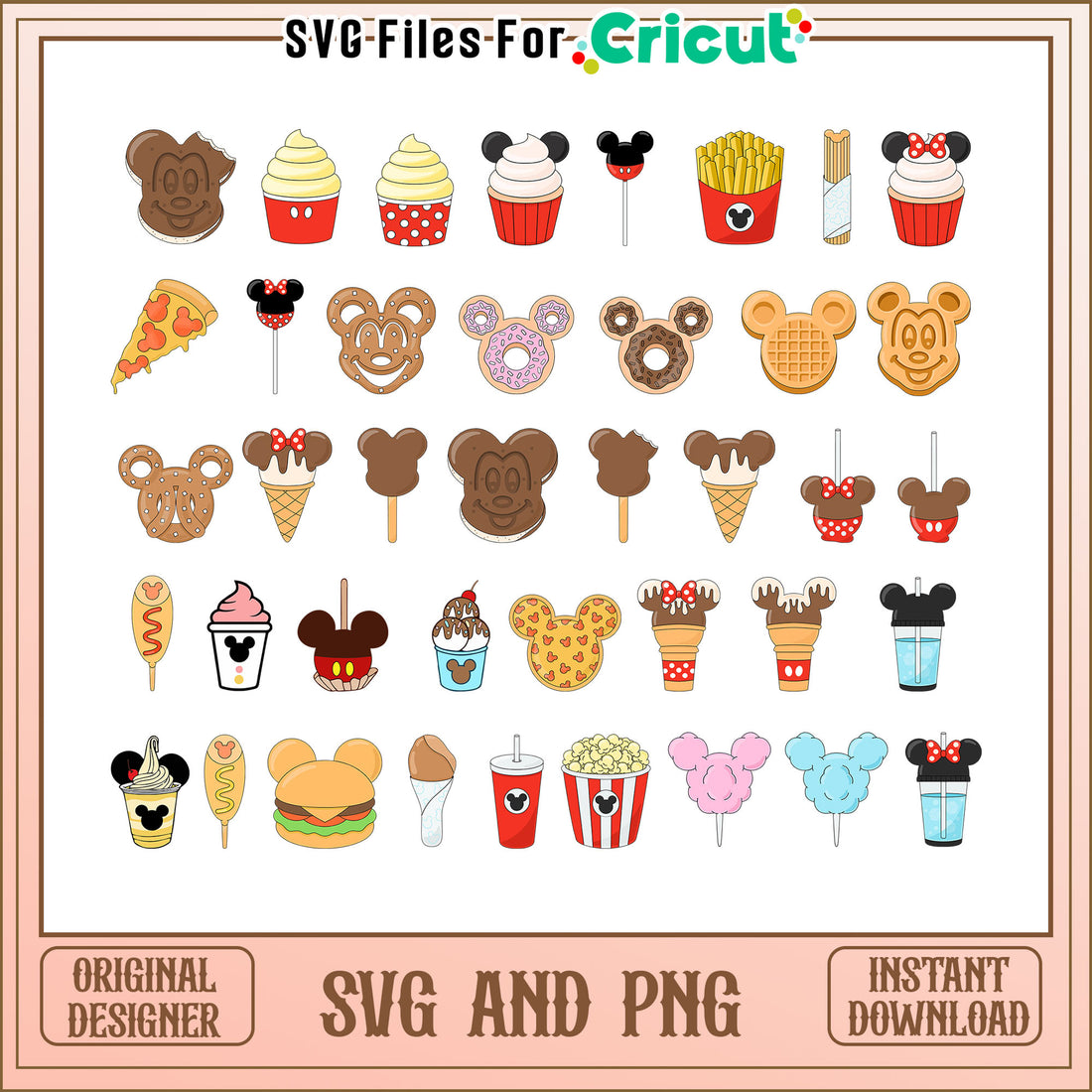 Snack Goals disney bundle svg, mickey ears svg, disney snacks svg – svg ...