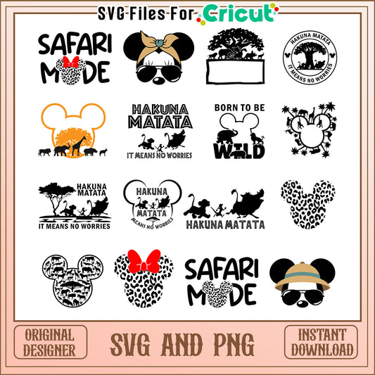 Mickey minnie safari mode bundle svg, disney animal kingdom svg