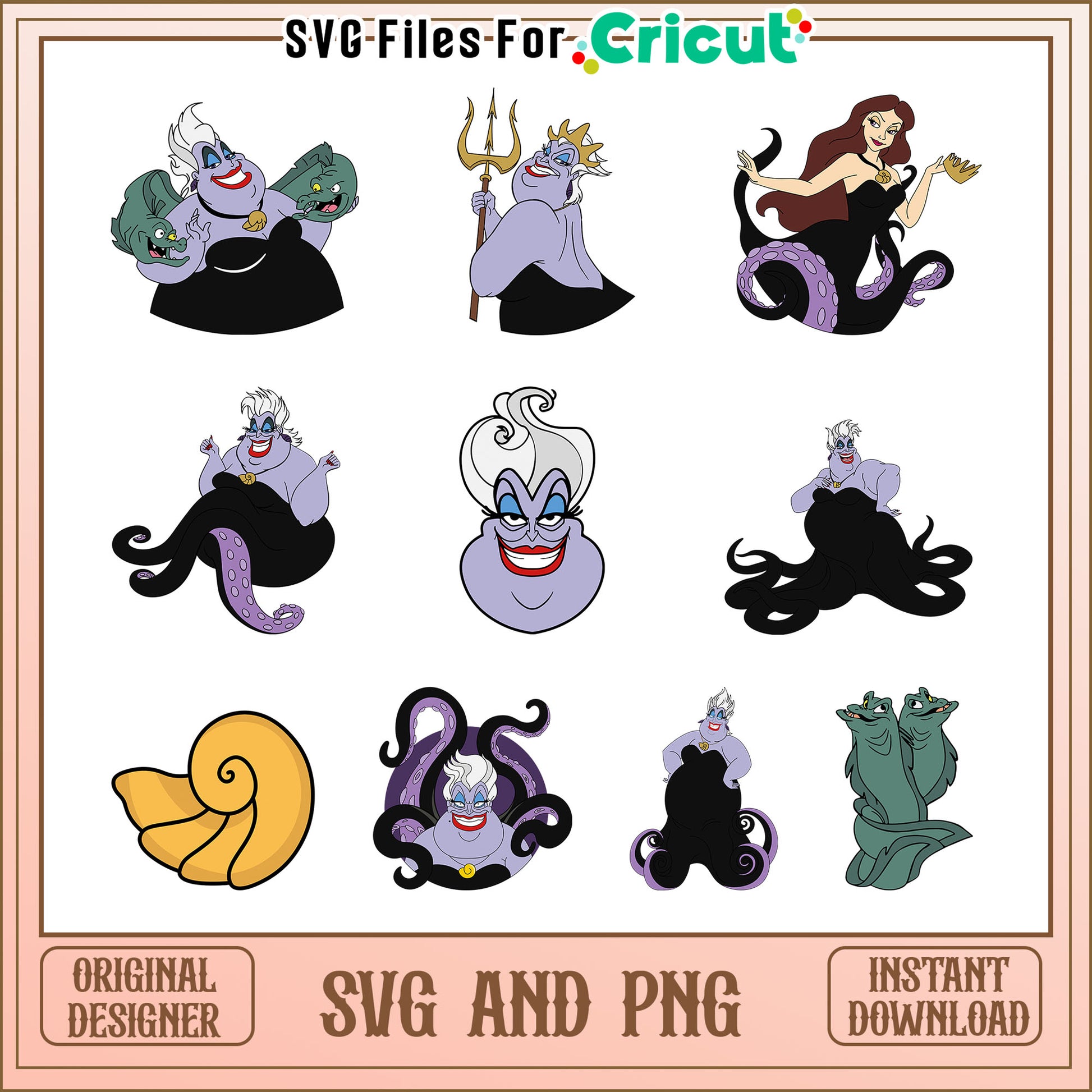 Disney ursula villains bundle svg, the little mermaid svg