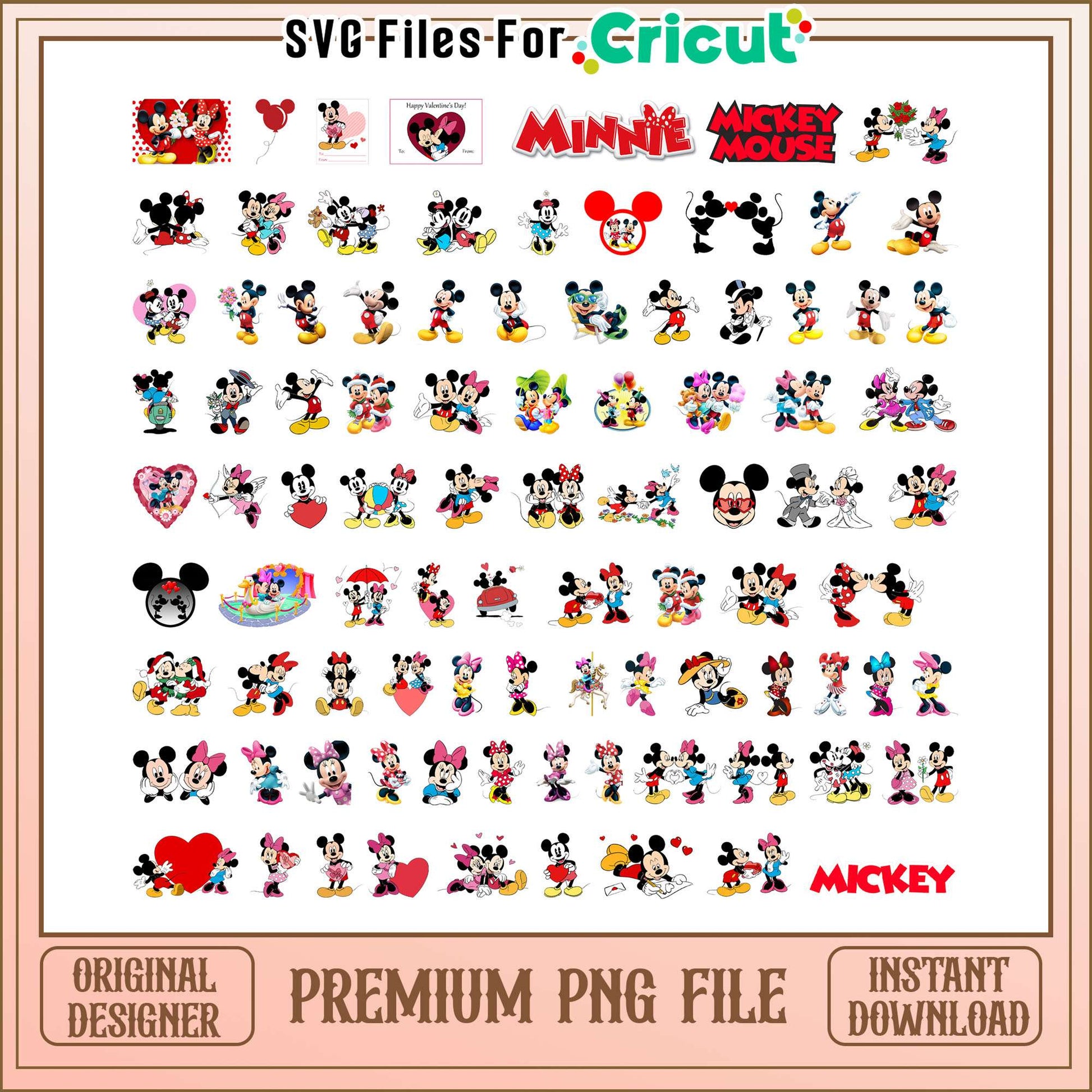 Disney mickey minnie mouse couple bundle png, mickey cartoon​ png