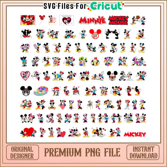 Disney mickey minnie mouse couple bundle png, mickey cartoon​ png