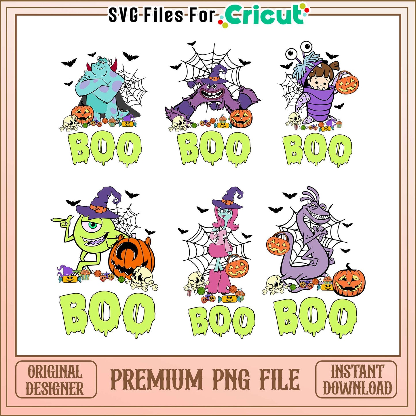 Boo monster inc halloween bundle png, disney halloween png