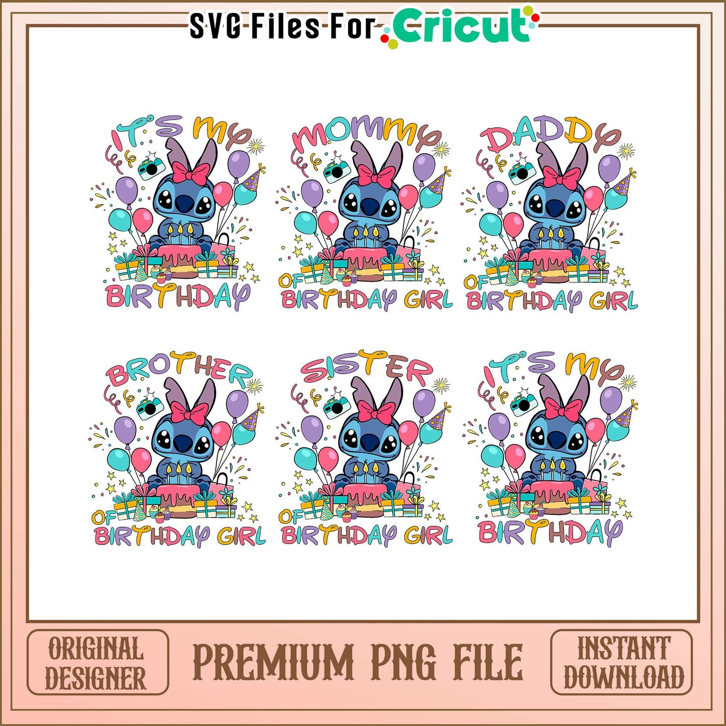 Stitch it's my birthday bundle png, disney lilo and stitch png