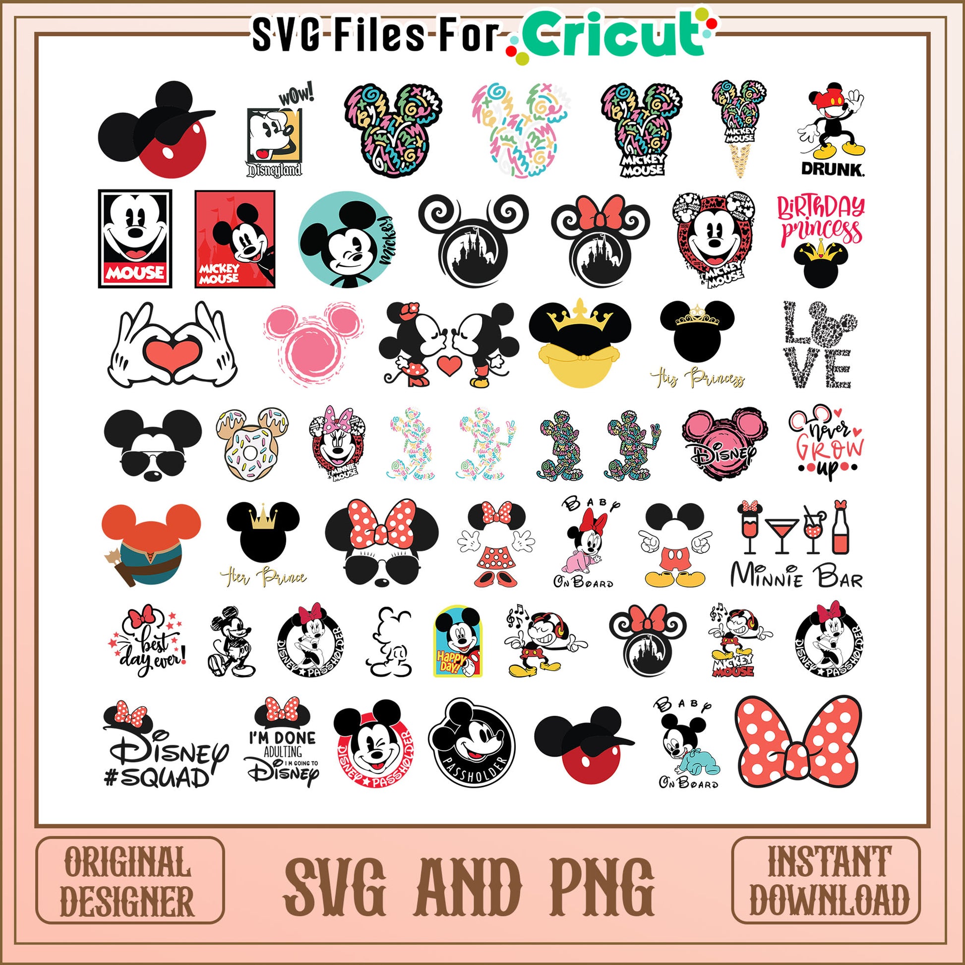 Mickey minnie mouse face bundle svg, minnie and mickey​ svg