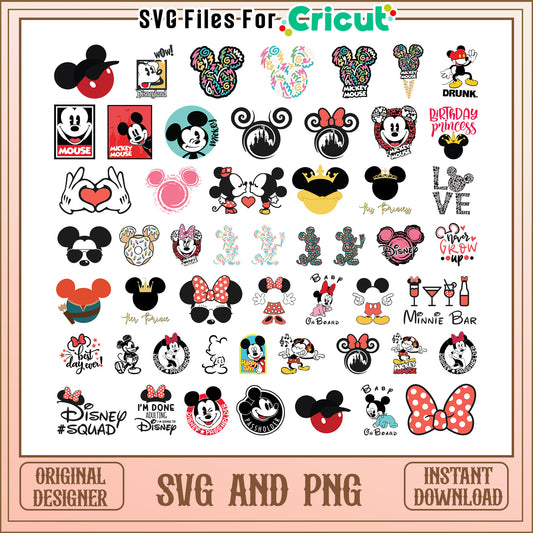 Mickey minnie mouse face bundle svg, minnie and mickey​ svg