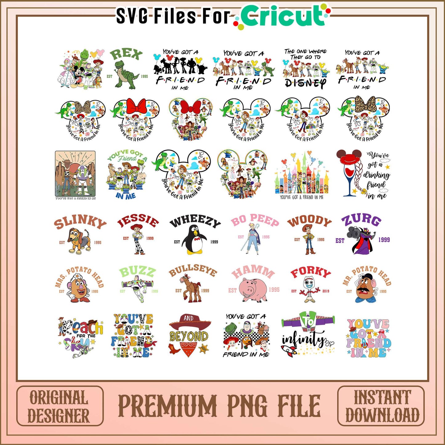 Disney you've got a friend in me bundle png, toy story characters png