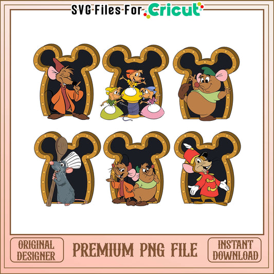 Ratatouille disney bundle png, ratatouille disney characters​ png