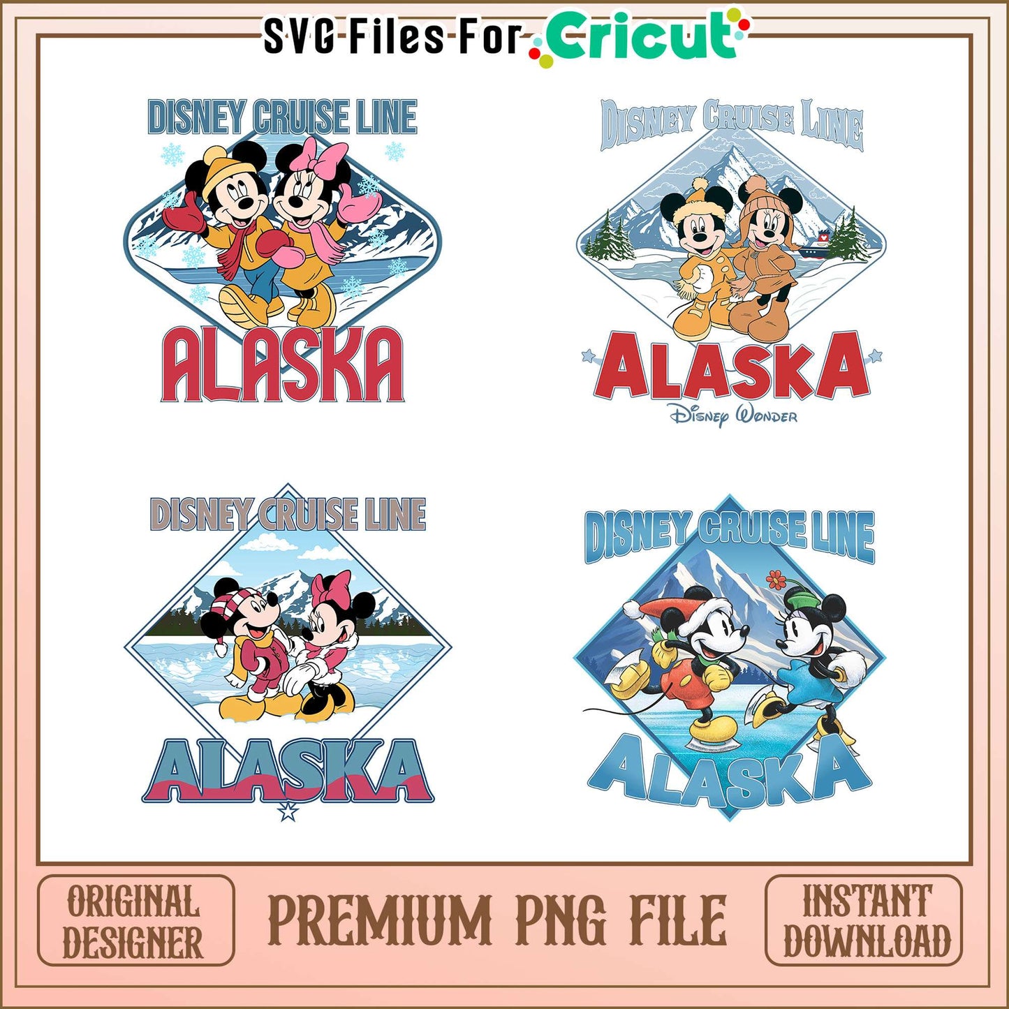 Disney cruise line alaska bundle png, minnie and mickey mouse​ png