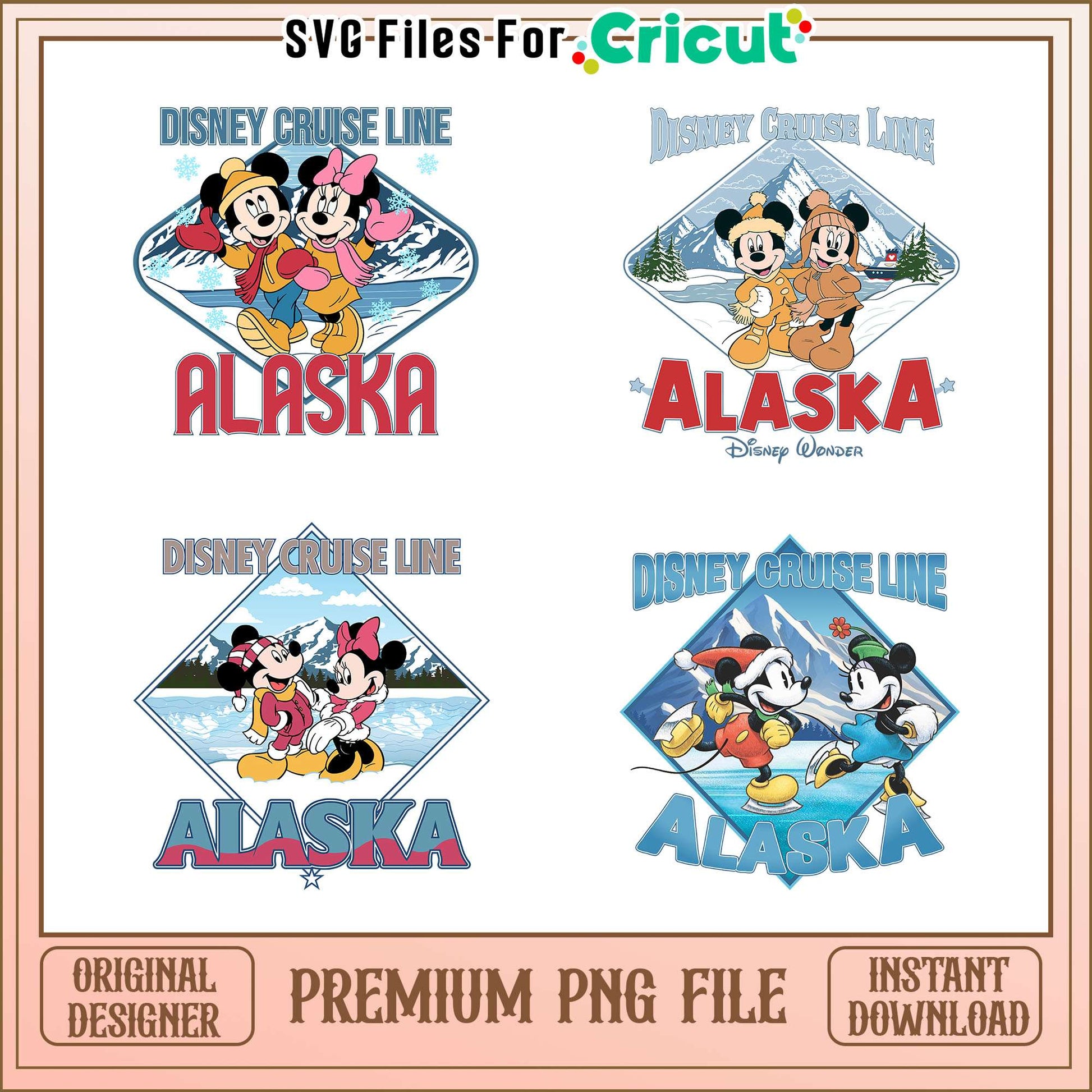 Disney cruise line alaska bundle png, minnie and mickey mouse​ png