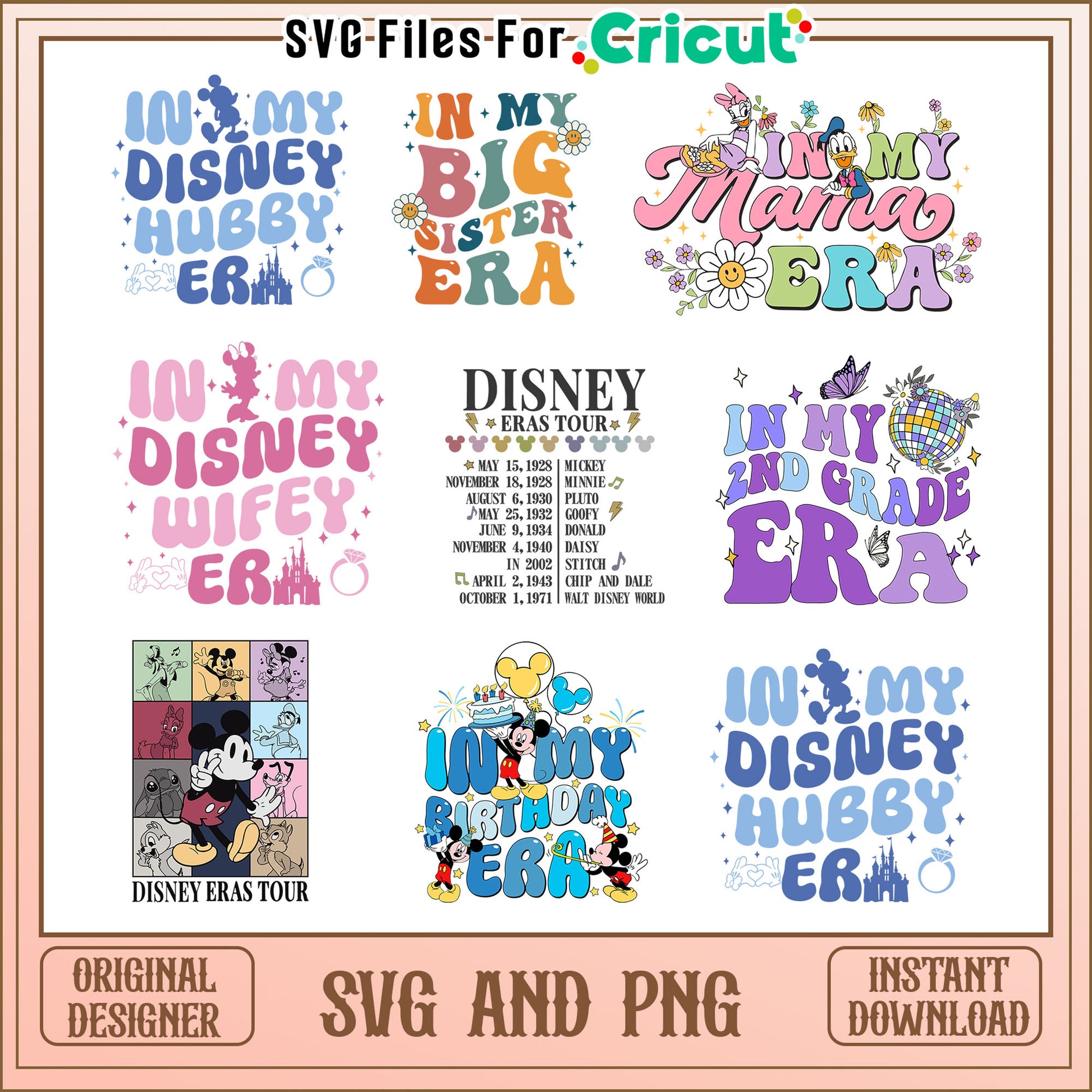 Disney in my era design bundle svg, quotes disney​ svg, eras tour disney​ svg