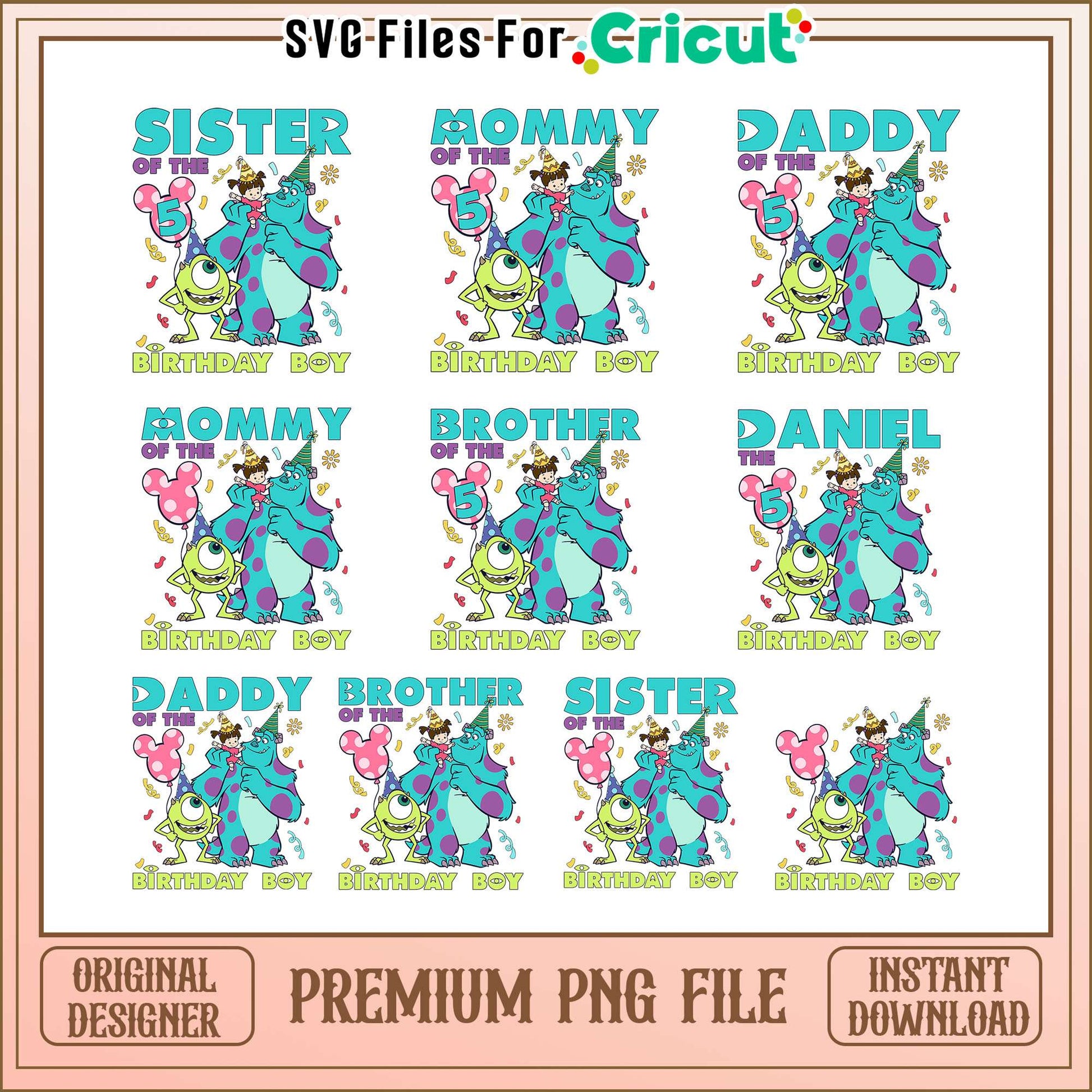 Disneys monster of the birthday boy bundle png, monster disney​ png