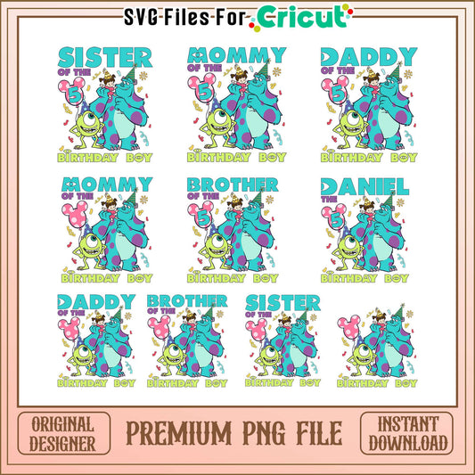 Disneys monster of the birthday boy bundle png, monster disney​ png