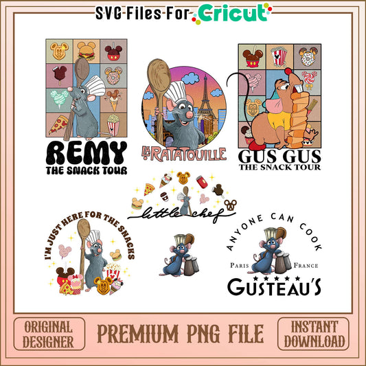 Remy the snack tour bundle png, remy disney​ png, disney png