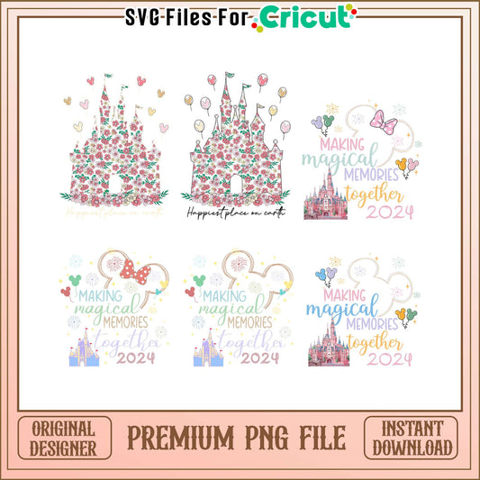 Making magical memories together bundle png, disney and castle png