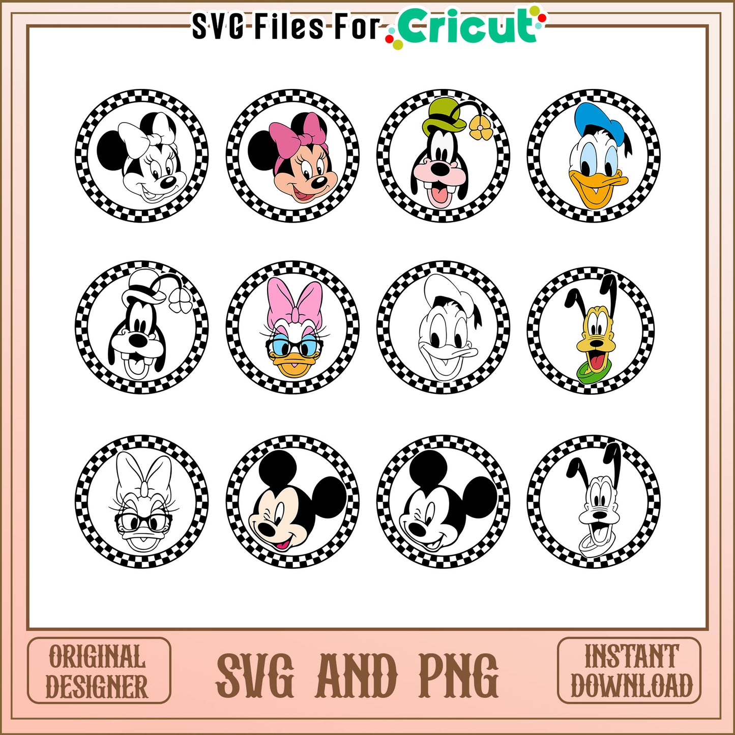 Mickey characters face logo bundle svg, mickey friends svg