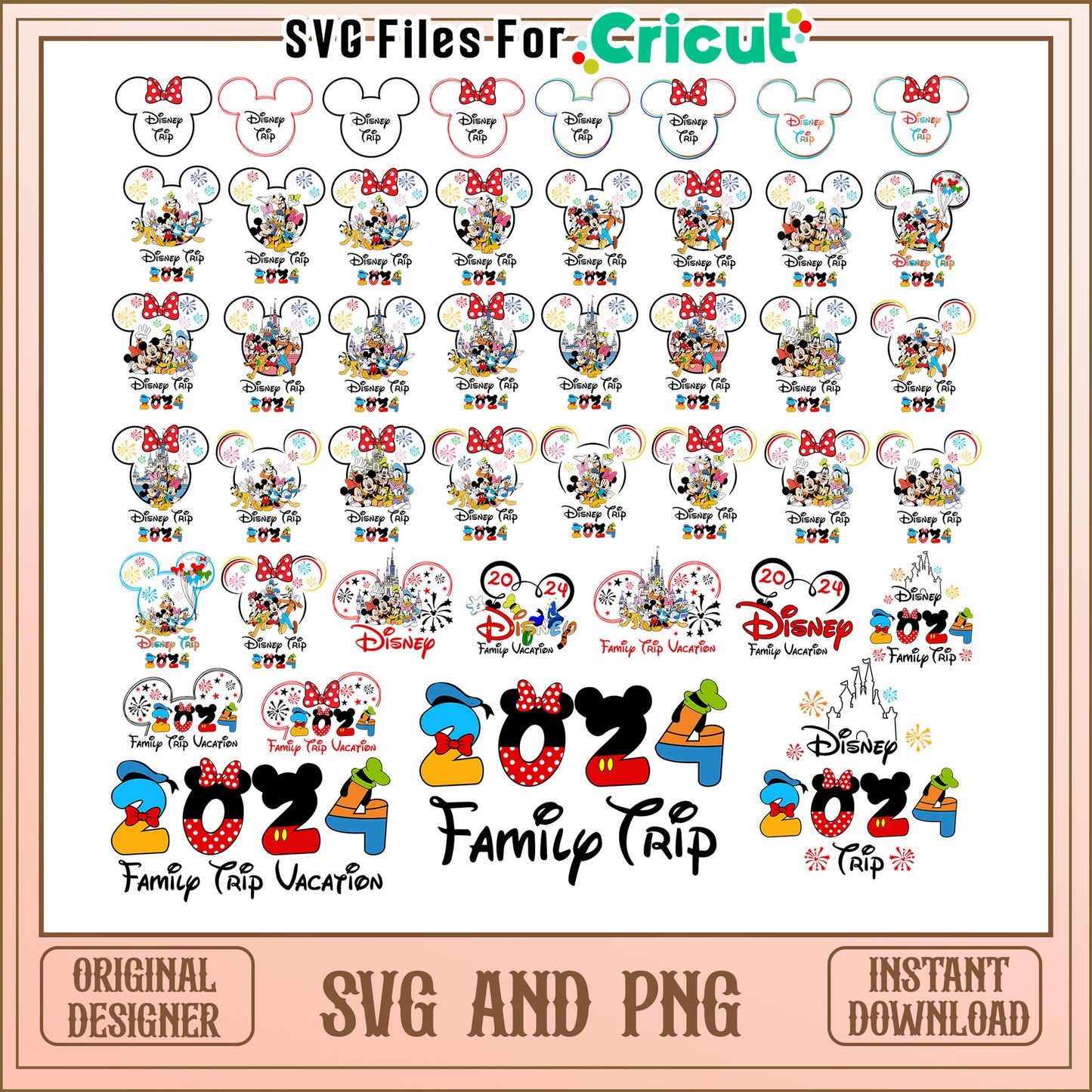 Mouse head disney trip 2024 bundle svg, mickey and friends svg