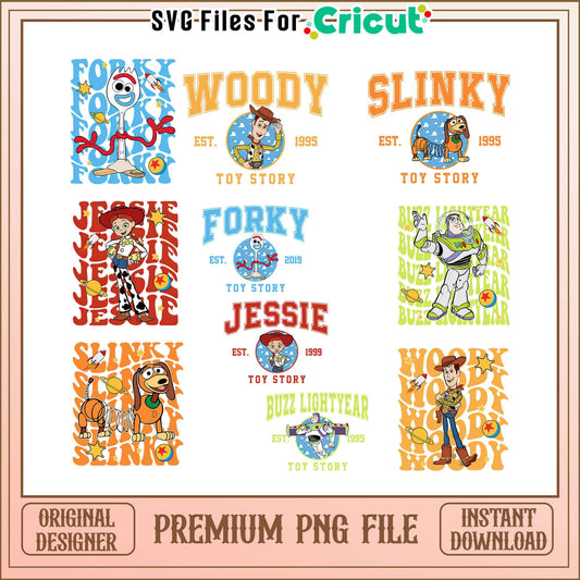 Woody est 1995 toy story bundle png, toy story characters​​ png