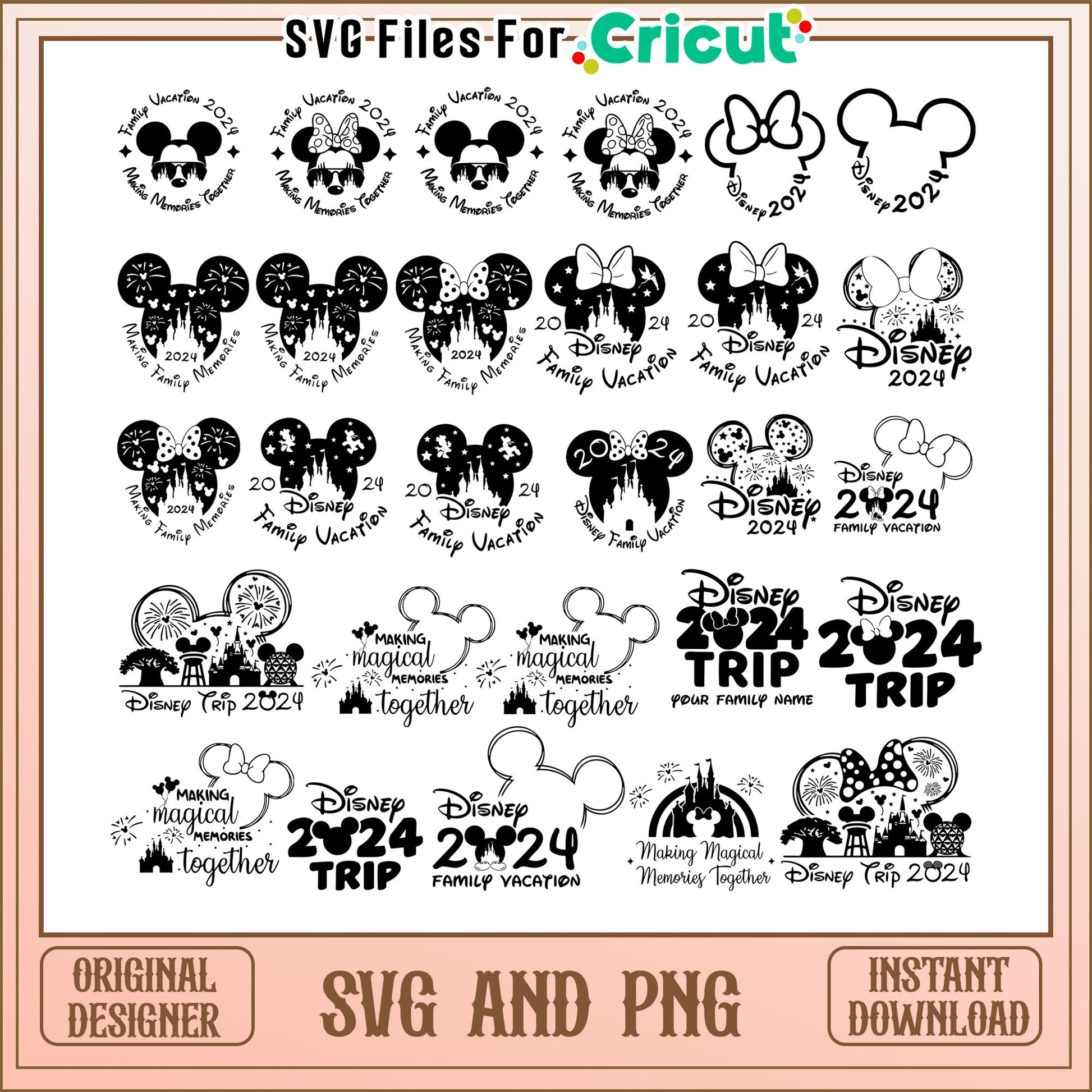 Mickey head disney trip 2024 bundle design svg, Mickey mouse head svg