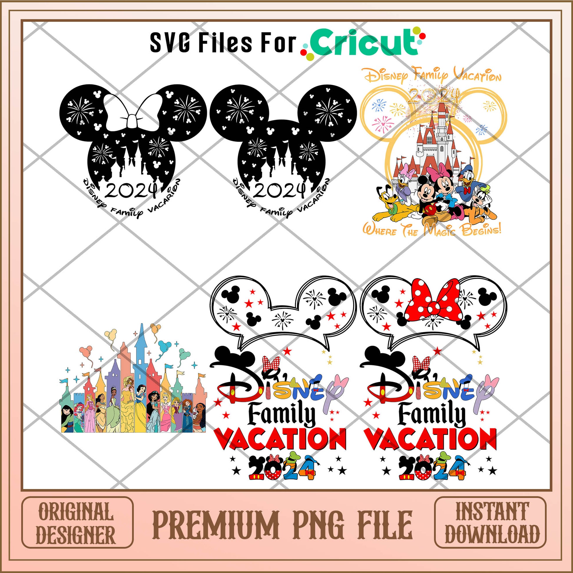 Disney Family Vacation PNG Bundle