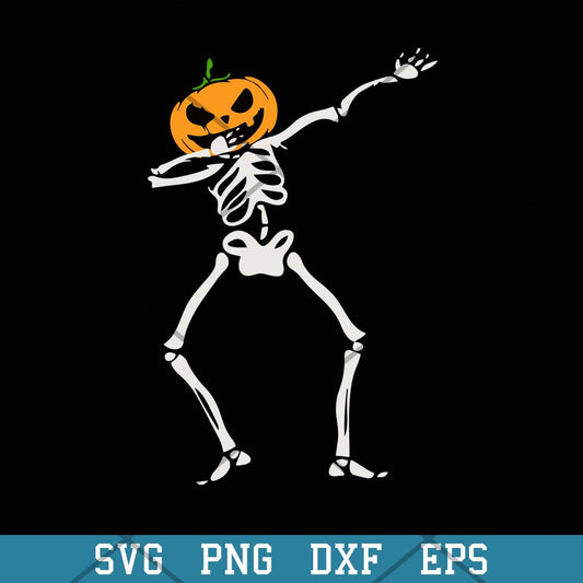 Dabbing Skeleton Pumpkin Halloween Svg, Funny Halloween Svg-Svgfilesforcricut