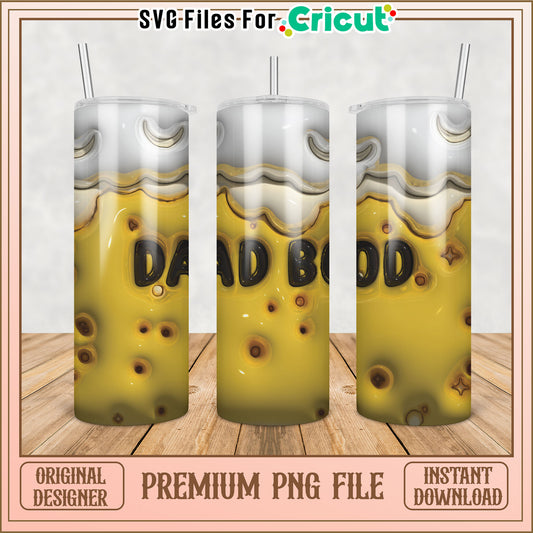 Dad Bod Tumbler PNG Design - Instant Download