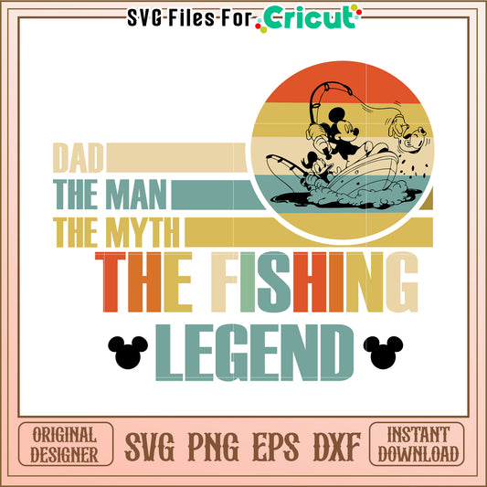 Dad Fishing Legend SVG Design