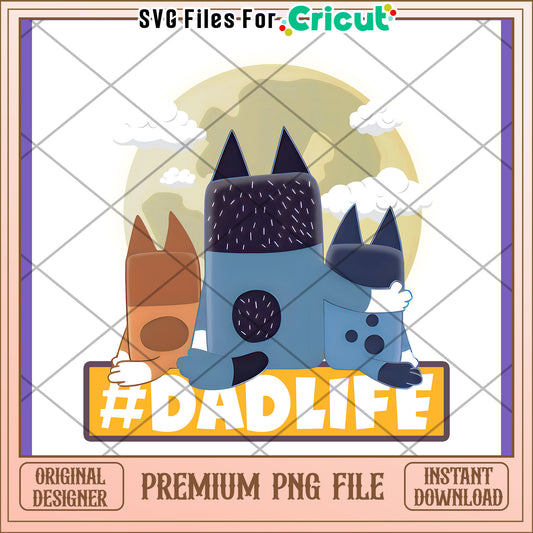 Dad Life PNG Design Cute Dog Illustration