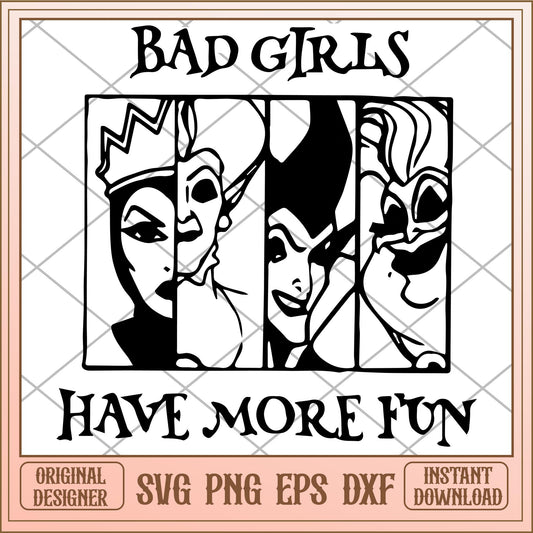 Dad girls have more fun svg, Disney characters svg, Digital Download