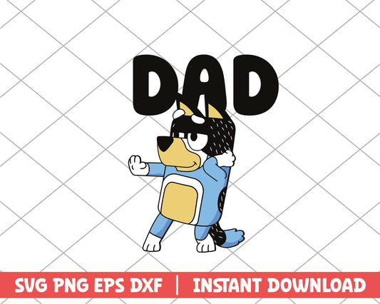Dad character dance cartoon svg