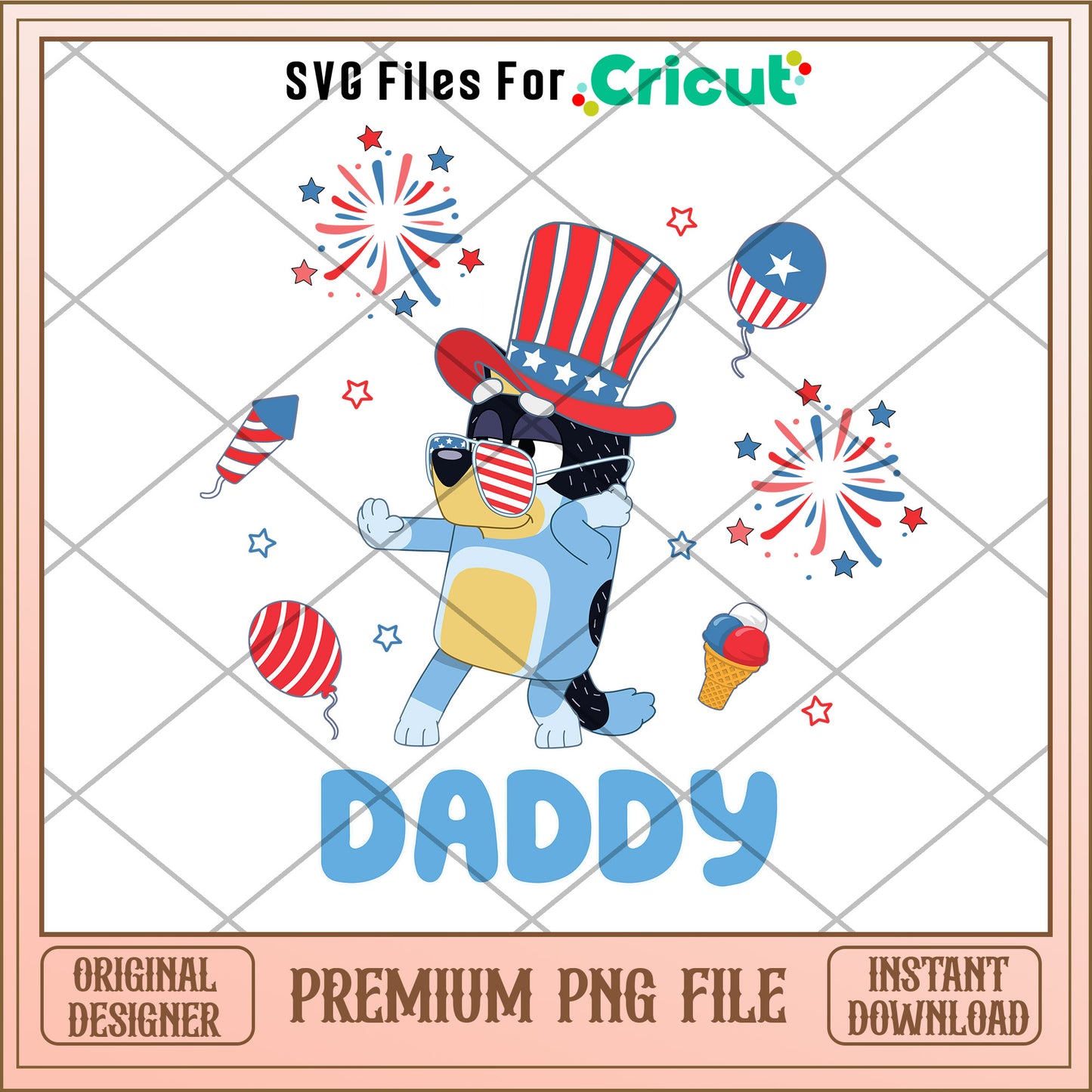 Daddy 4th of July cartoon png  