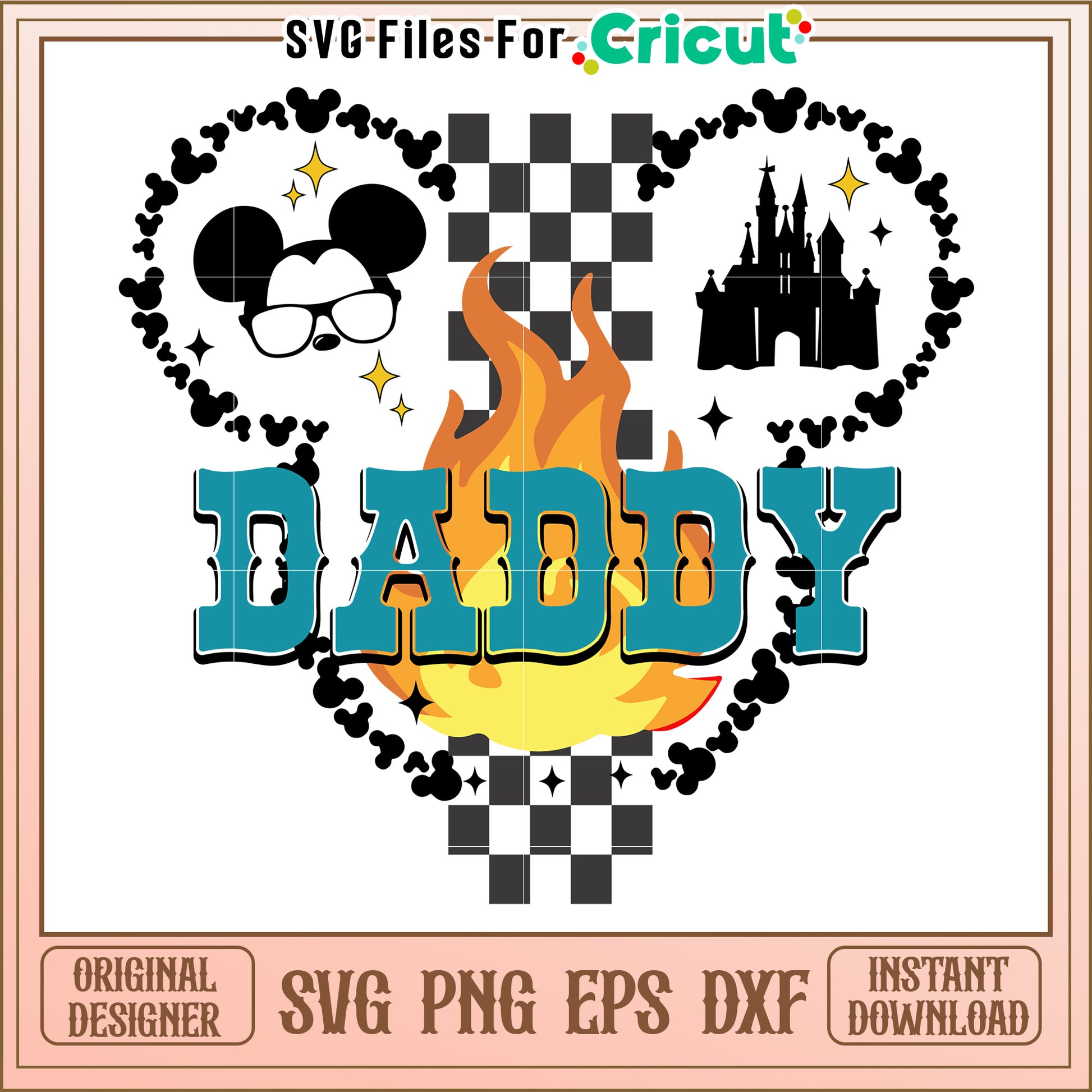 Daddy SVG Design Mickey Mouse & Castle