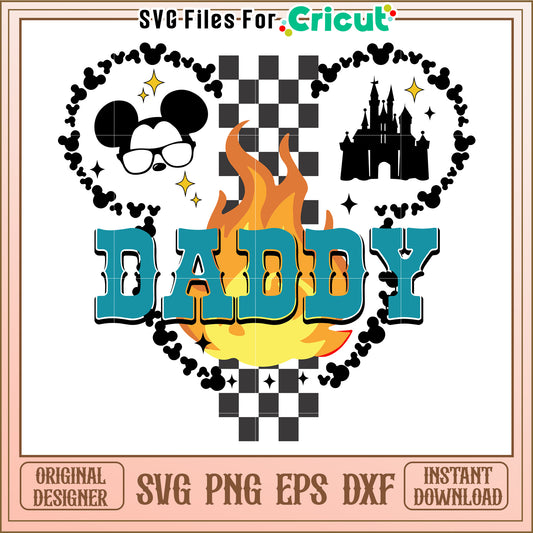 Daddy SVG Design Mickey Mouse & Castle