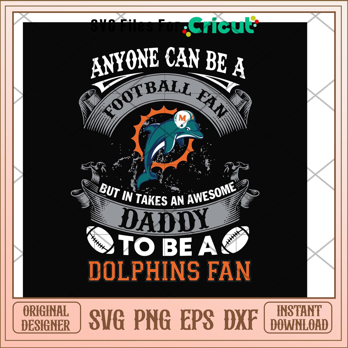 Daddy to be a dolphins fan svg, dolphins svg, new nfl svg 