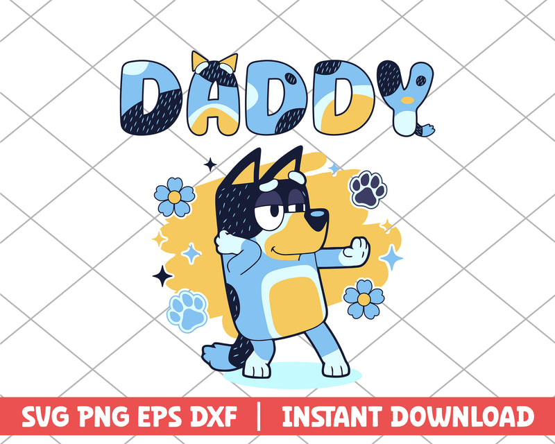 Daddy character dance cartoon svg 