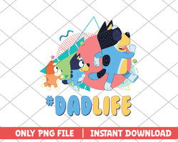 Dadlife and Bluey Bingo cartoon png 