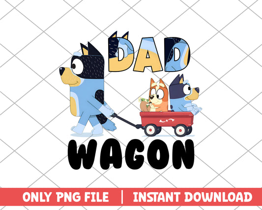 Dad wagon and bluey bingo cartoon png 