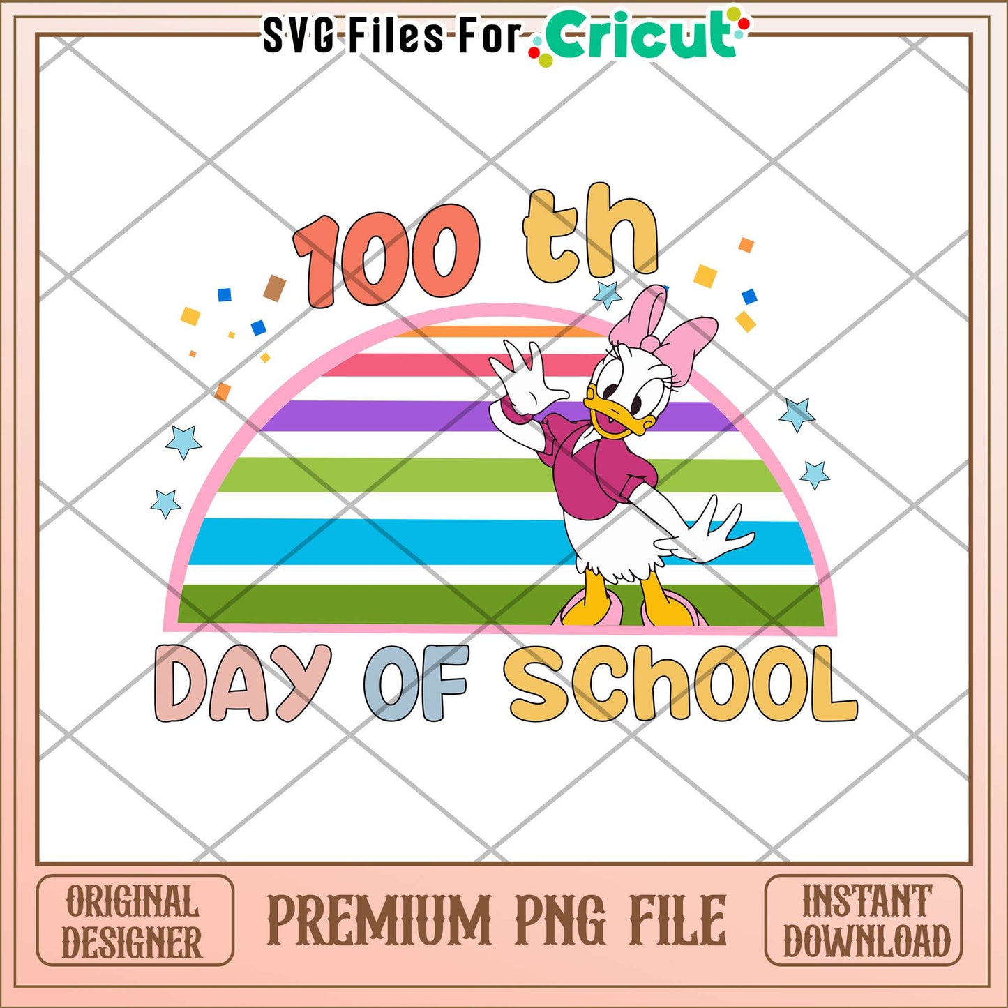 Daisy 100th days of shcool pastel png, school day png