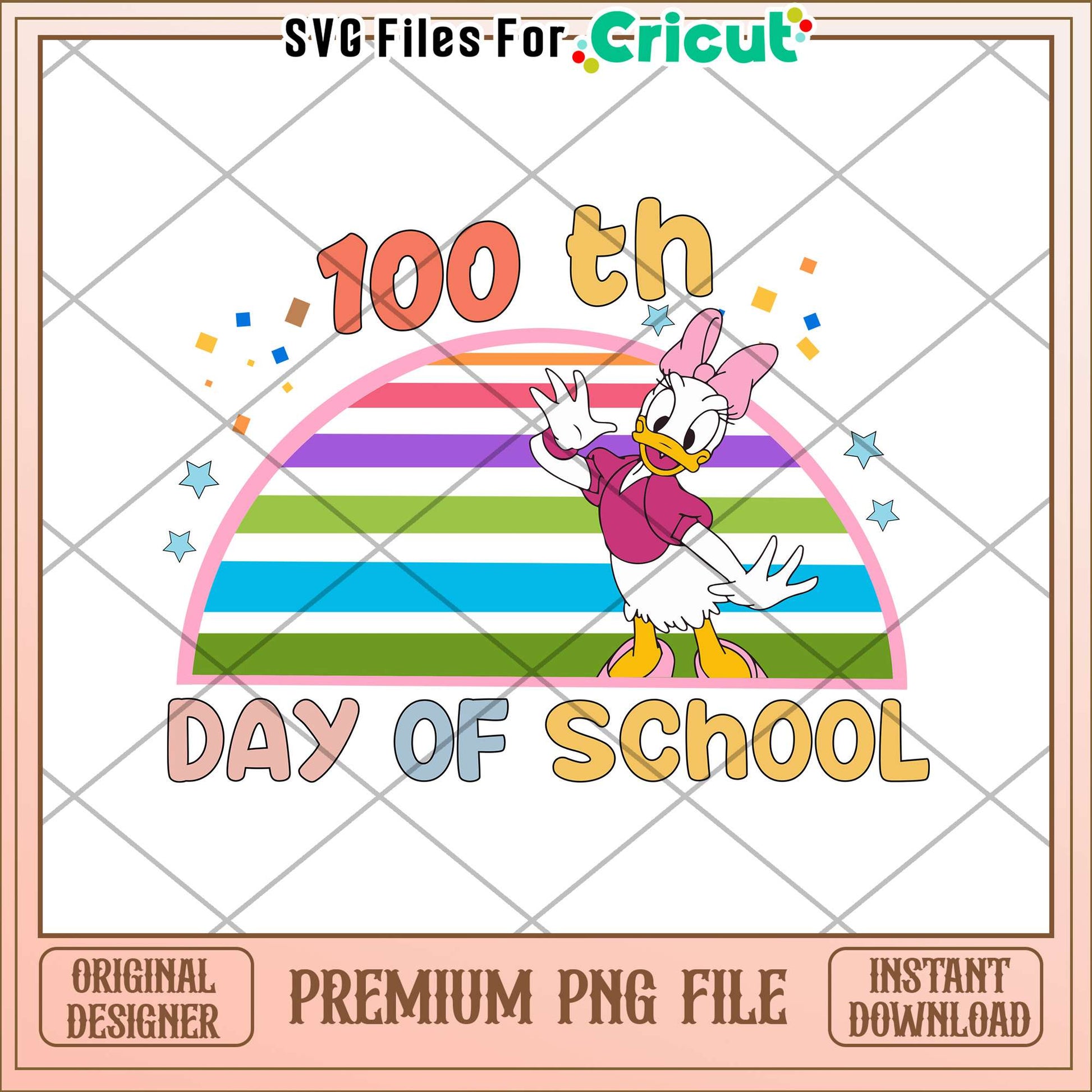Daisy 100th days of shcool pastel png, school day png
