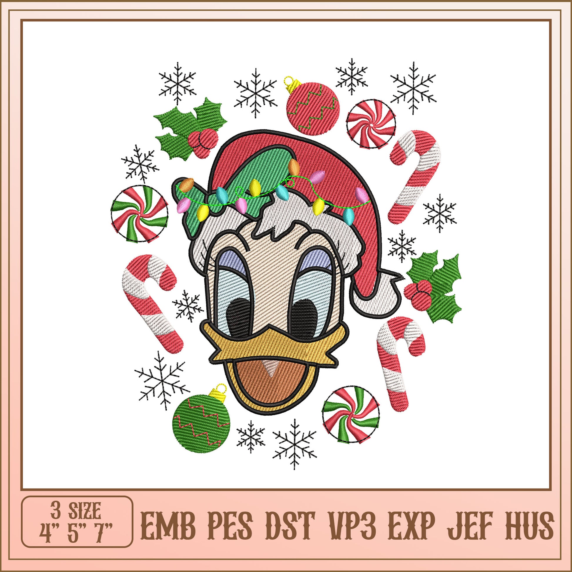 Daisy Duck Christmas Embroidery Design