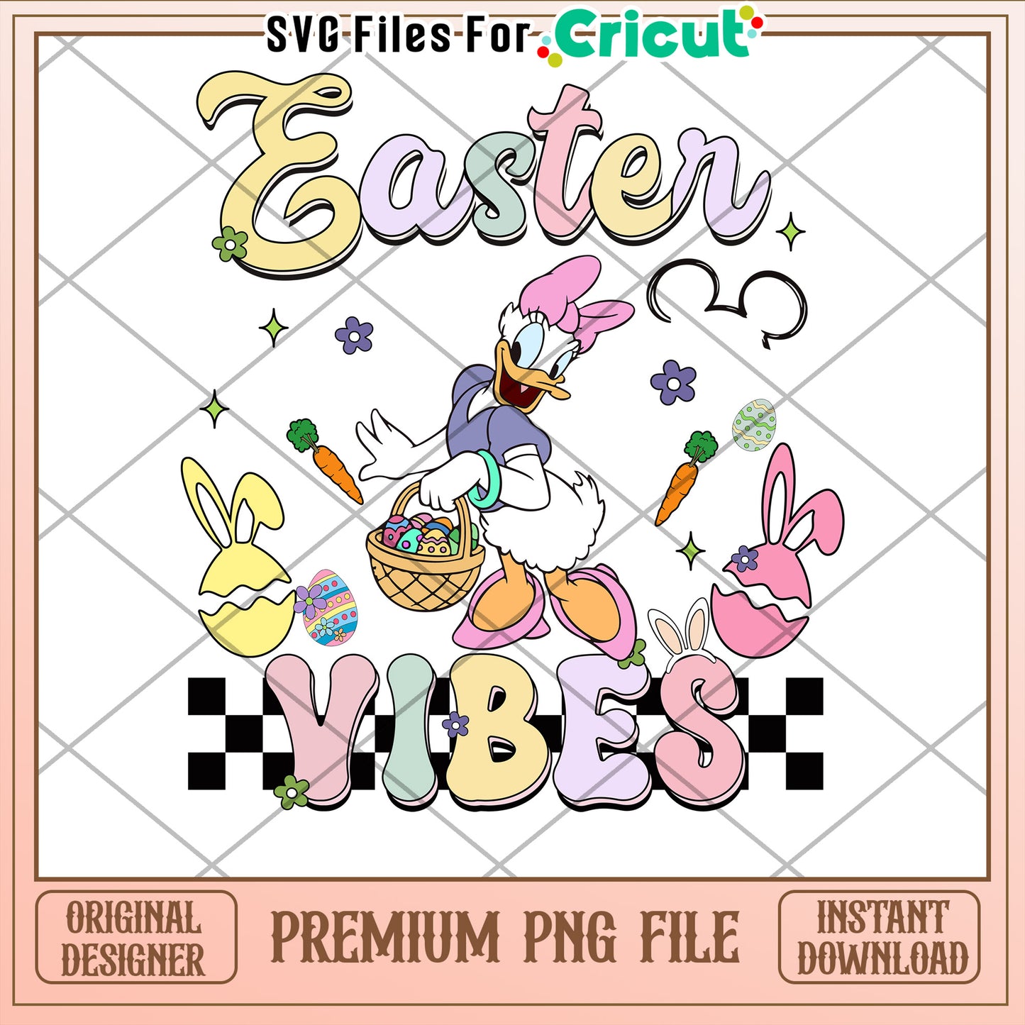 Daisy Duck Easter Vibes PNG