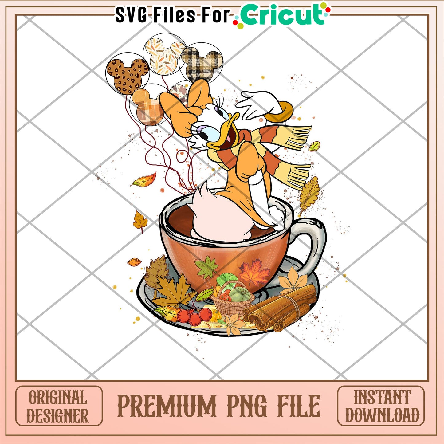 Daisy Duck Fall PNG Cricut Design