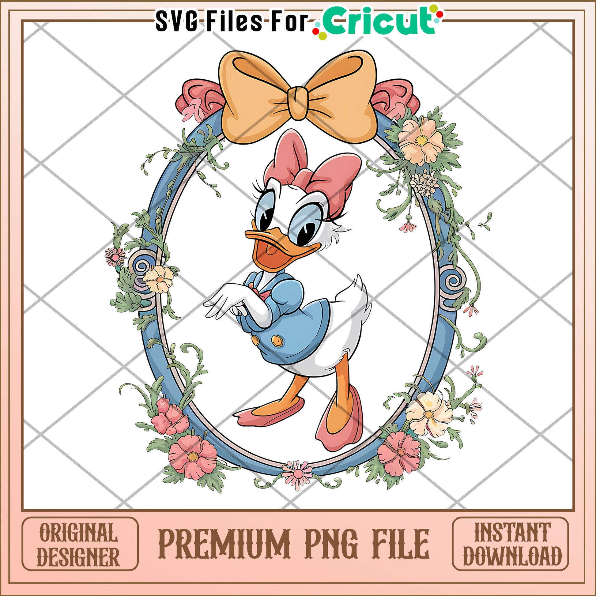 Daisy Duck PNG file for crafts, beautiful floral design available now
