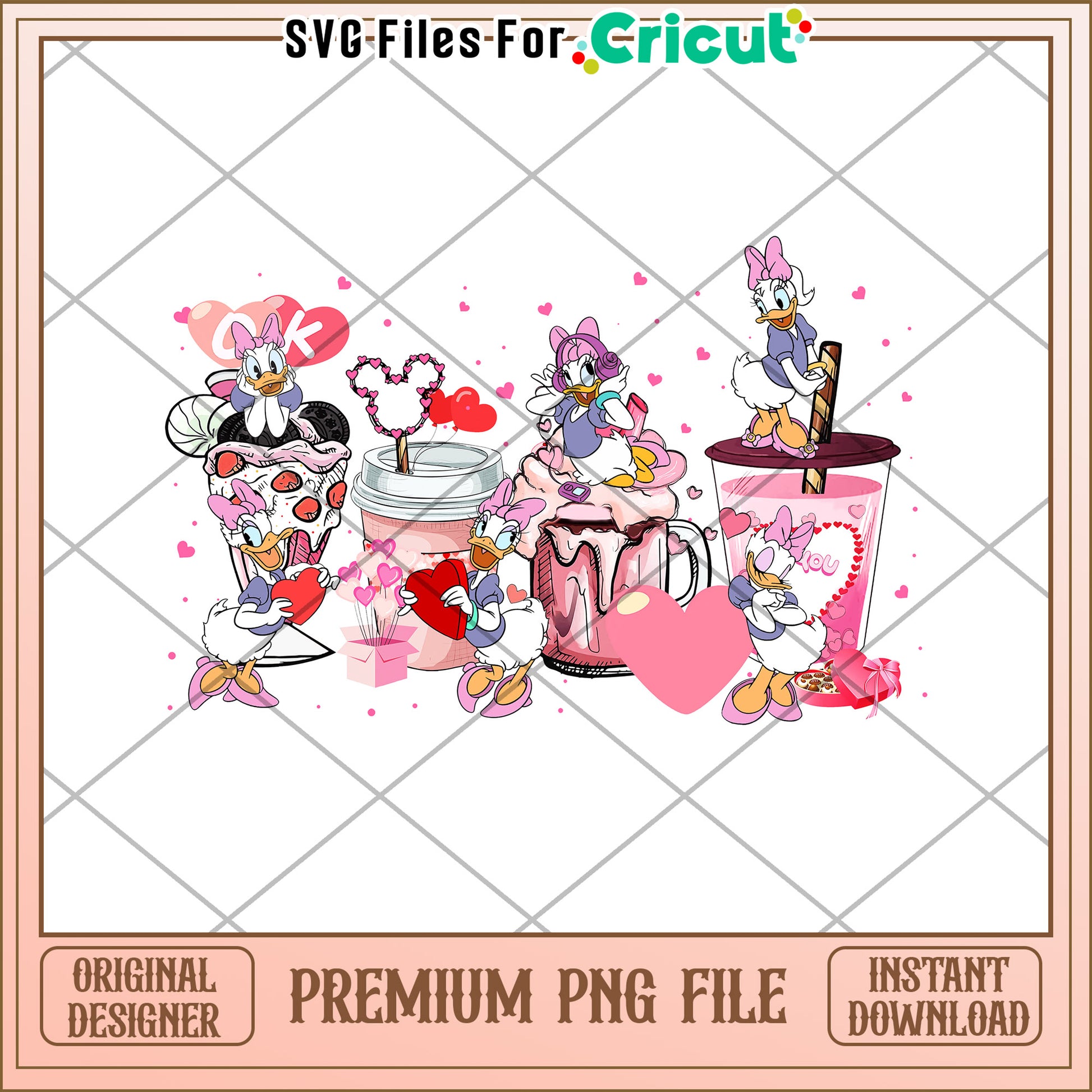 Daisy Duck Valentines PNG Cricut
