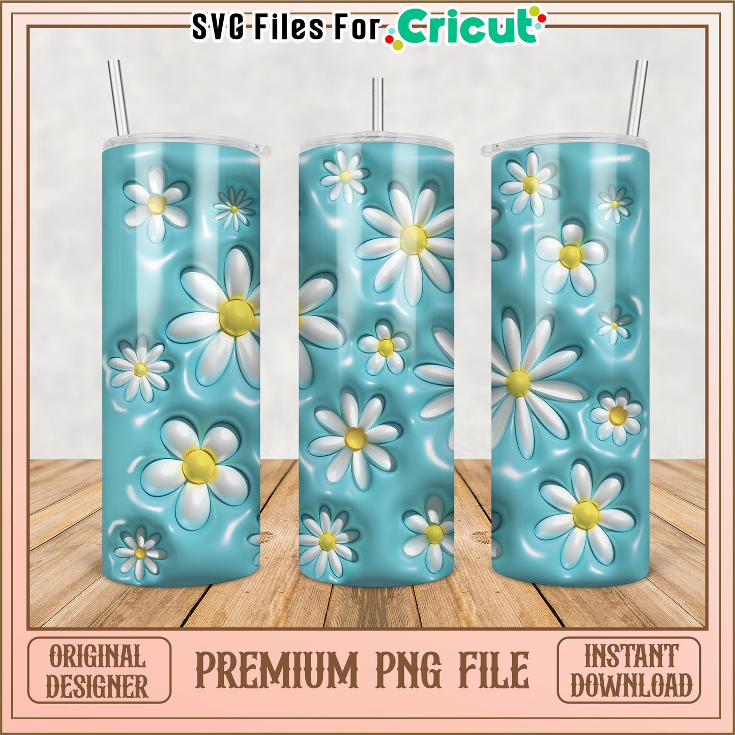 Daisy Flower Tumbler PNG