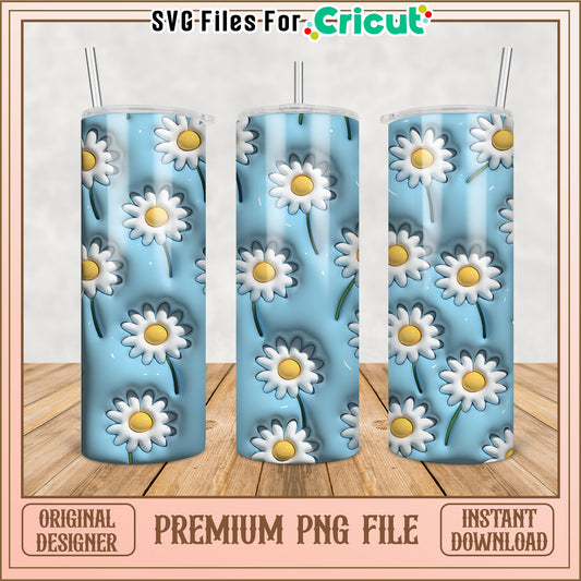 Daisy Tumbler PNG Sublimation Design
