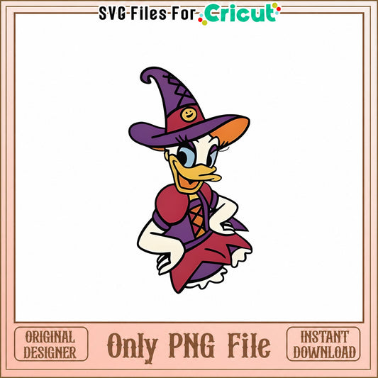 Daisy Duck Halloween Witch PNG, Disney Halloween PNG