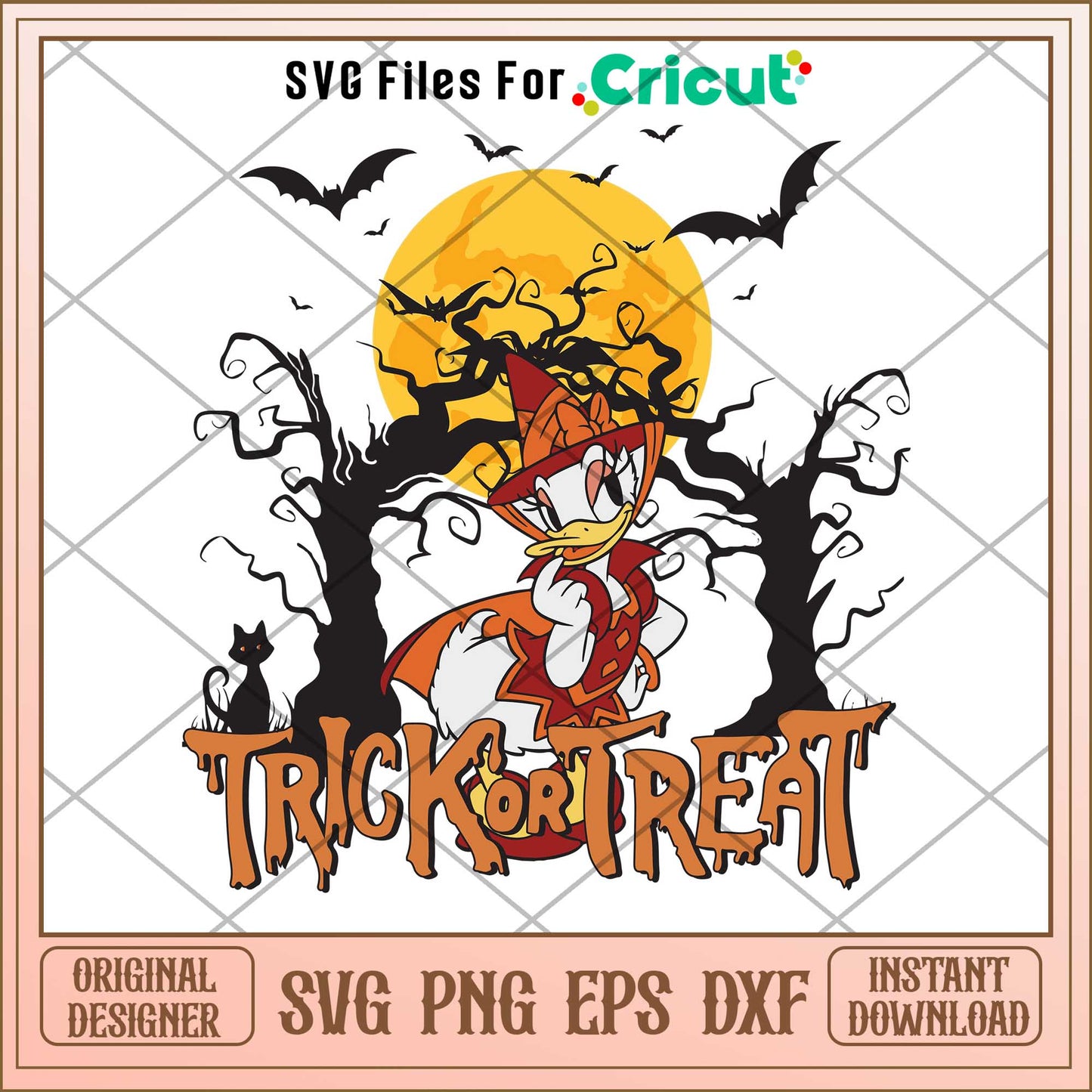 Daisy duck Trick or Treat Halloween svg, Disney characters svg, Digital Download